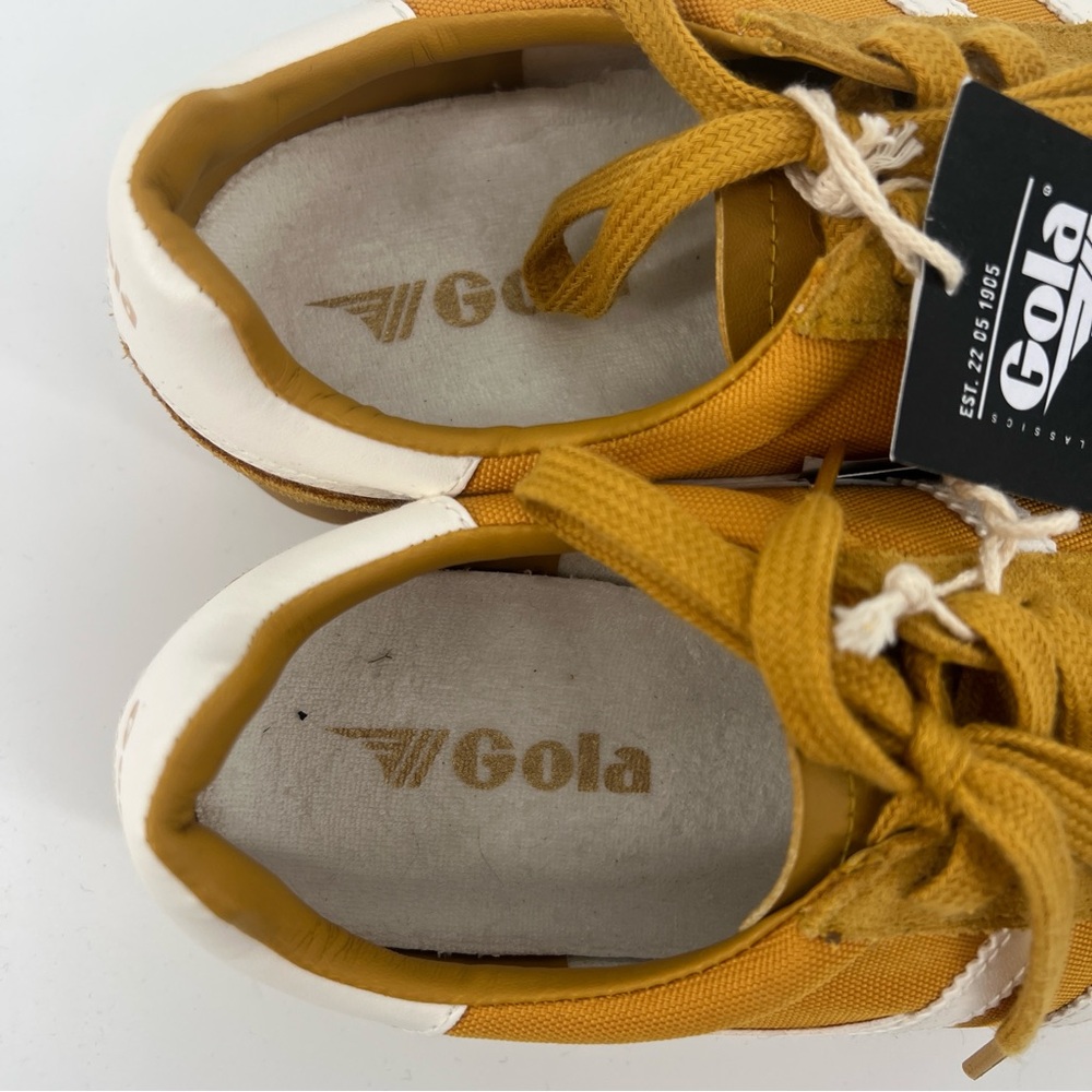 Gola Elan Yellow White Suede Colorful Lace Up Low Top Casual Sneakers 9 SAMPLE - Picture 7 of 9